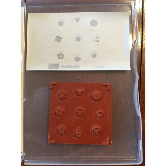 Stampin' Up Itty Bitty Bits 9 Tiny Cling Mount Stamps Scrapbooking Cards Cupcake - Picture 2 of 3